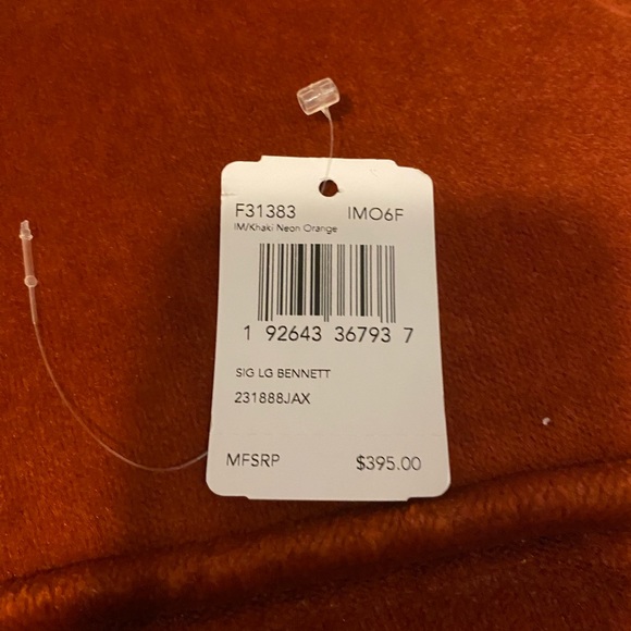 Coach Khaki & Neon Orange Bennett Crossbody Bag - Picture 11 of 11